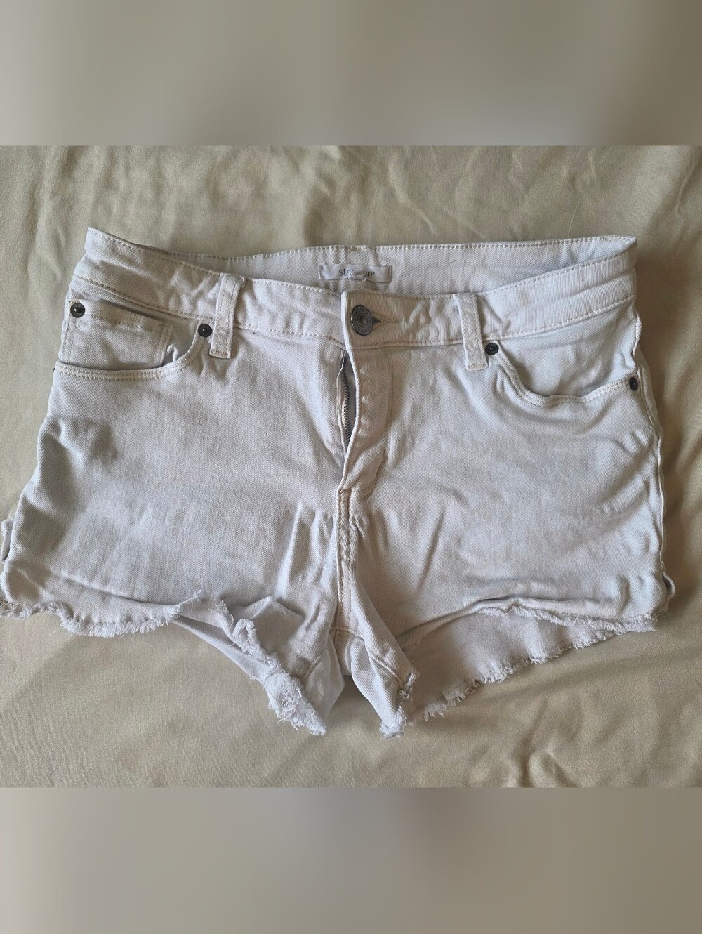 STS Blue White Frayed Hem Denim Shorts